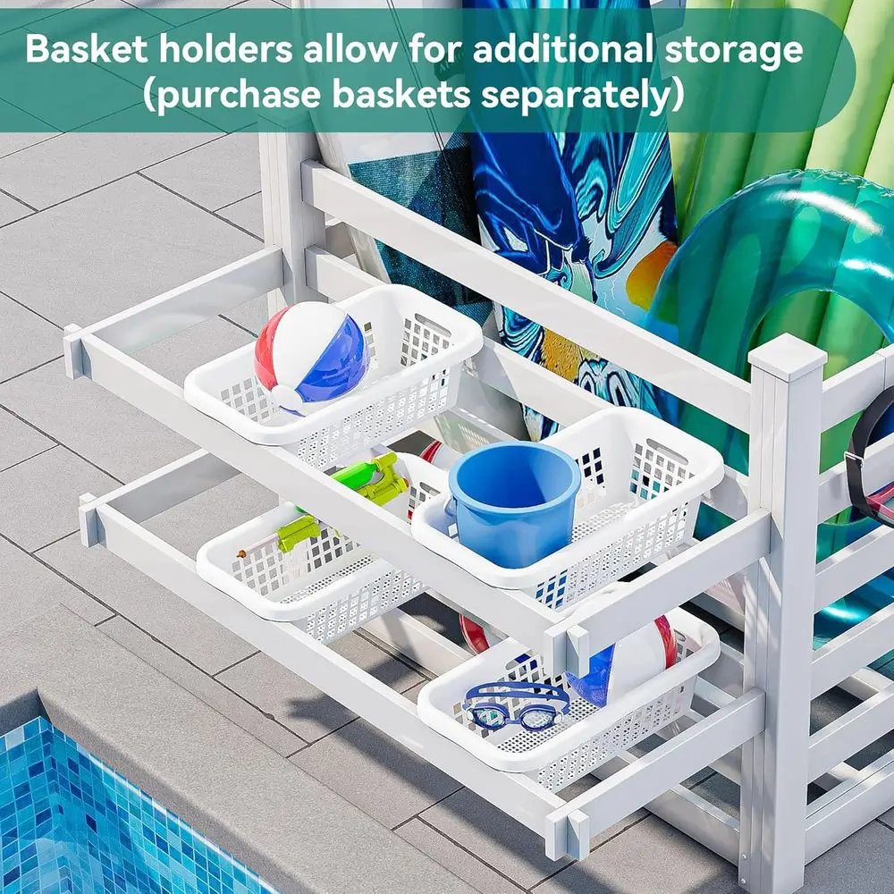 Pool Storage Bin with Towel Ra - Beach Towel Large review and price