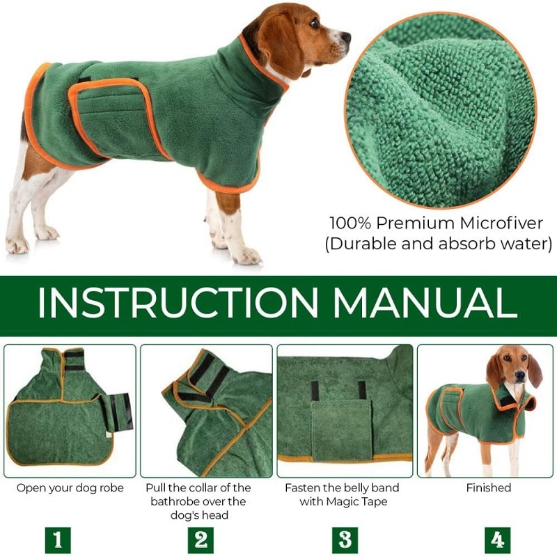 Dog Bathrobe Towel Pet Drying  - Beach Towel Large review and price