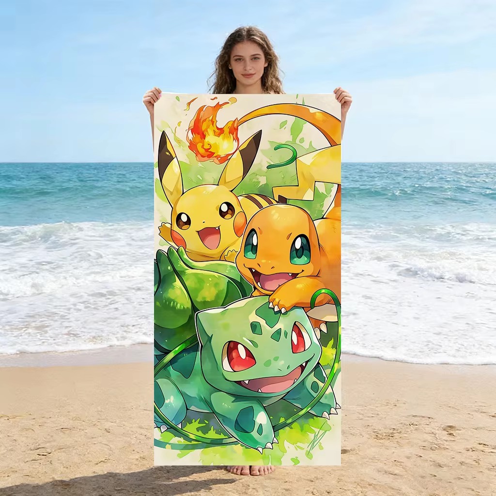 P-Pokemon Starters Anime Beach - Beach Towel Large review and price