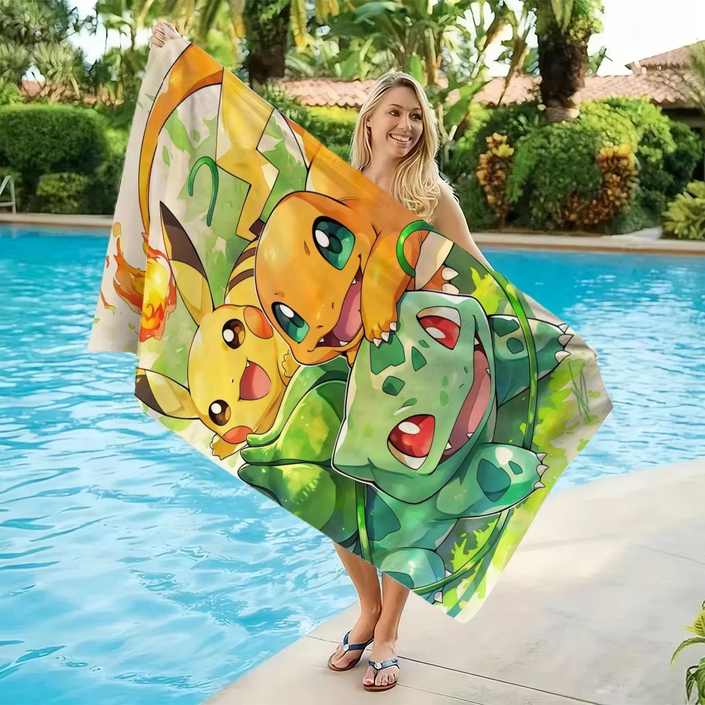 P-Pokemon Starters Anime Beach - Beach Towel Large review and price