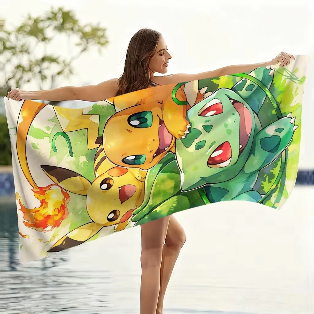 P-Pokemon Starters Anime Beach - Beach Towel Large review and price