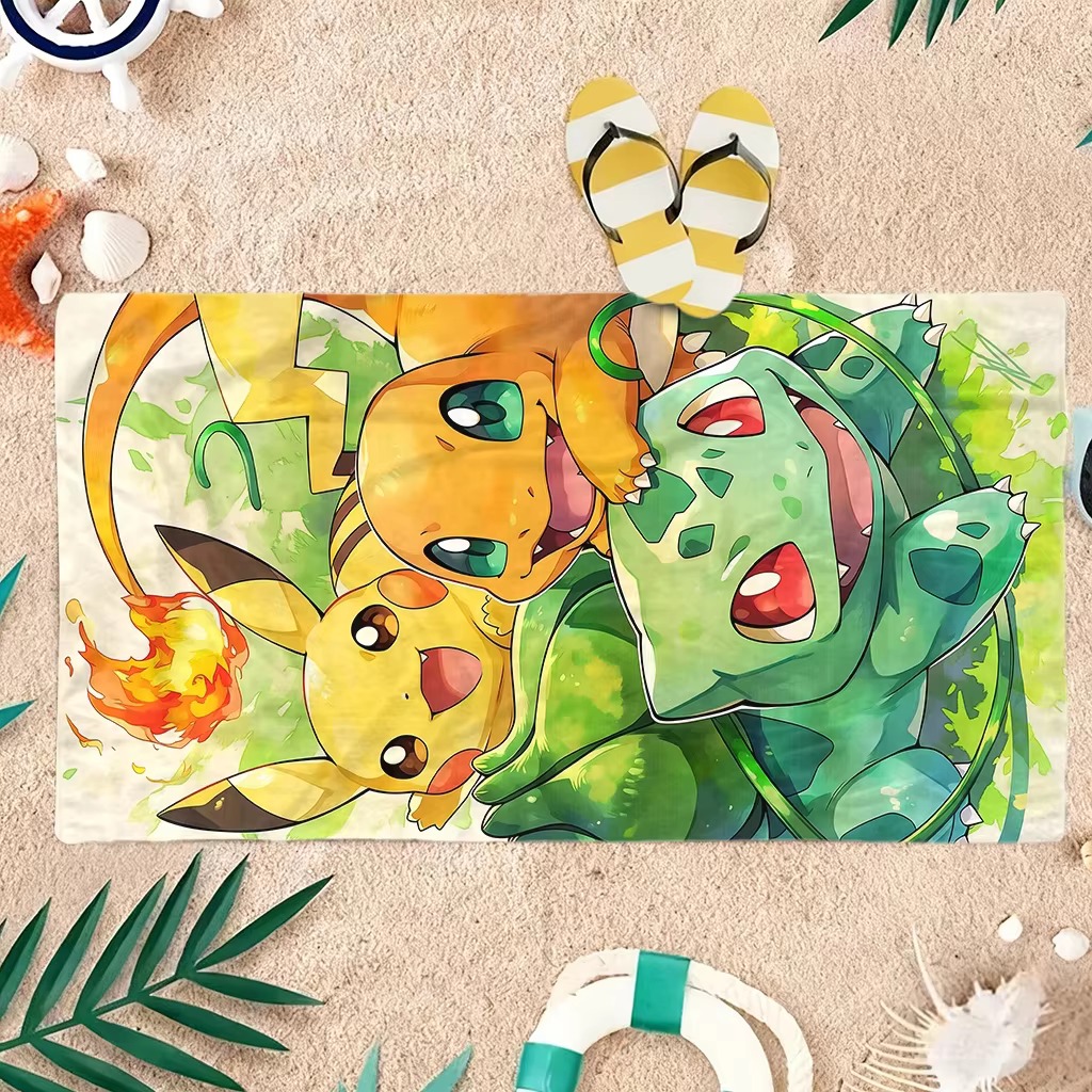 P-Pokemon Starters Anime Beach - Beach Towel Large review and price