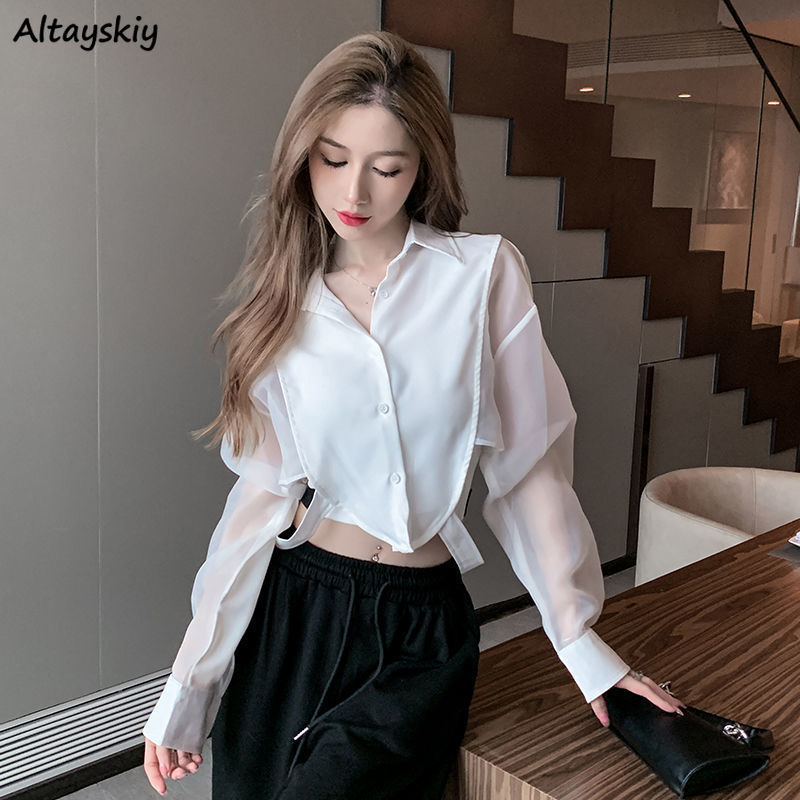 Shirts Women Retro Chic Patchw - Linen Shirt Breathable review and price
