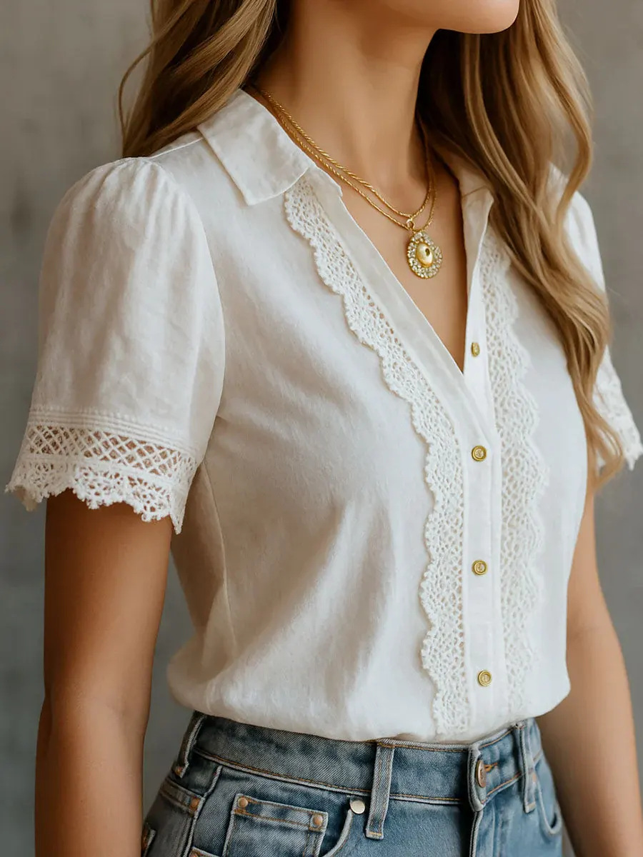 Elegant Women's Shirts Casual  - Linen Shirt Breathable review and price