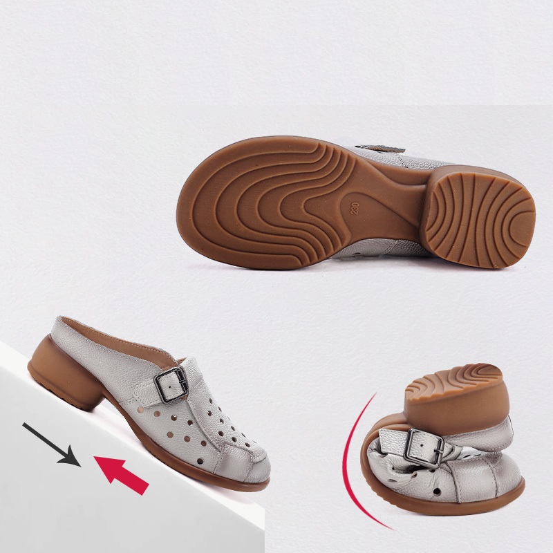 New Cow Leather Low Heel Sanda - Casual Sandal Leather review and price