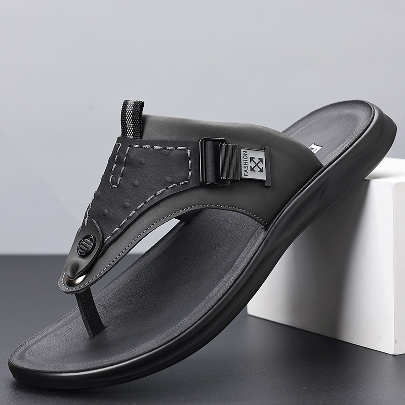 Men's Adjustable Buckle Thong  - Flip Flop Leather Men review and price