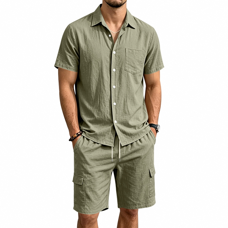 Men Summer American Linen Two  - Short Linen Drawstring review and price